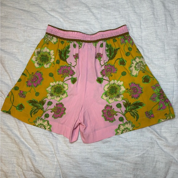 Rachel Zoe Pink and Yellow Floral Casual dress Shorts Size S - Picture 2 of 6